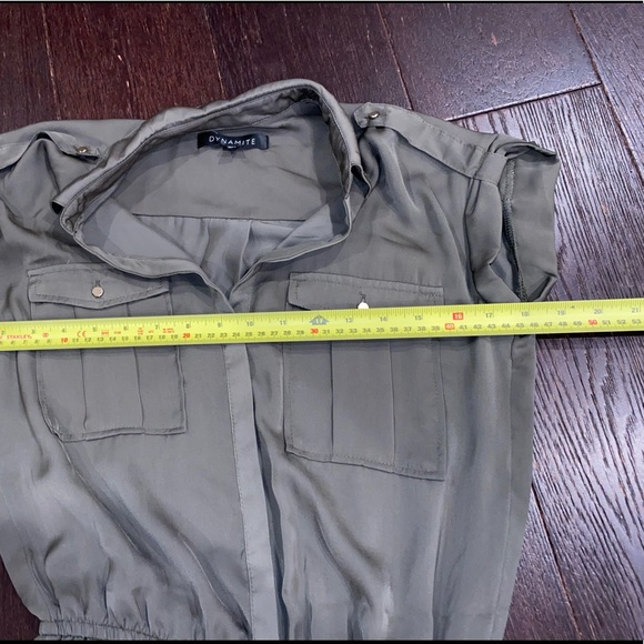 Olive green capped sleeve jumpsuit - Picture 5 of 14